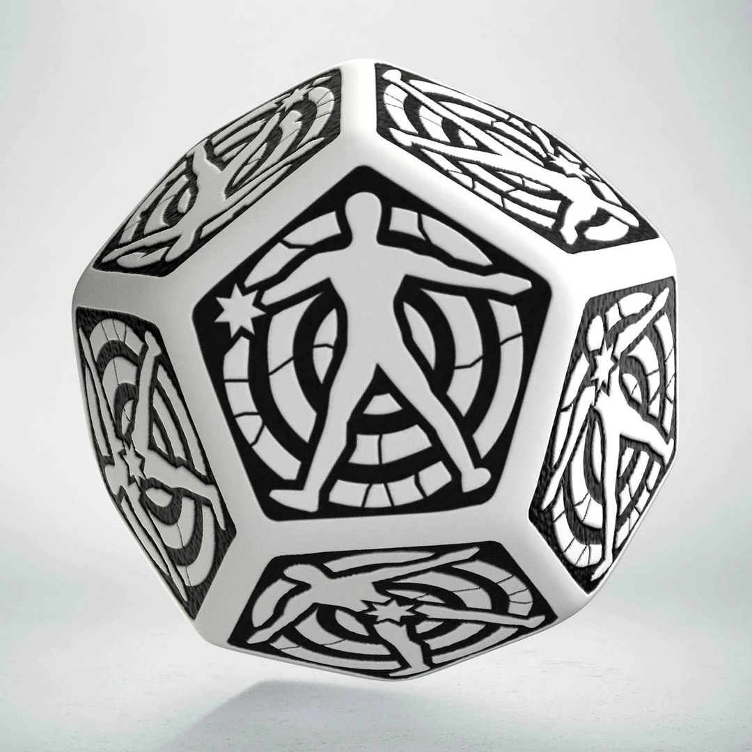 Q-Workshop Tabletop D12 White & Black Hit Location 5 Q-Workshop Tabletop D12 White & Black Hit Location