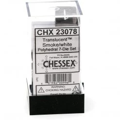 Chessex Tabletop Translucent Smoke/White Polyhedral 7 Die Set