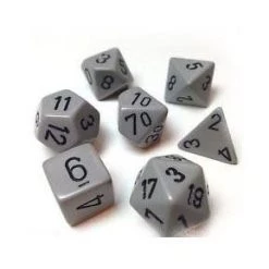 Chessex Dice Opaque Poly 7 Set Grey/Black