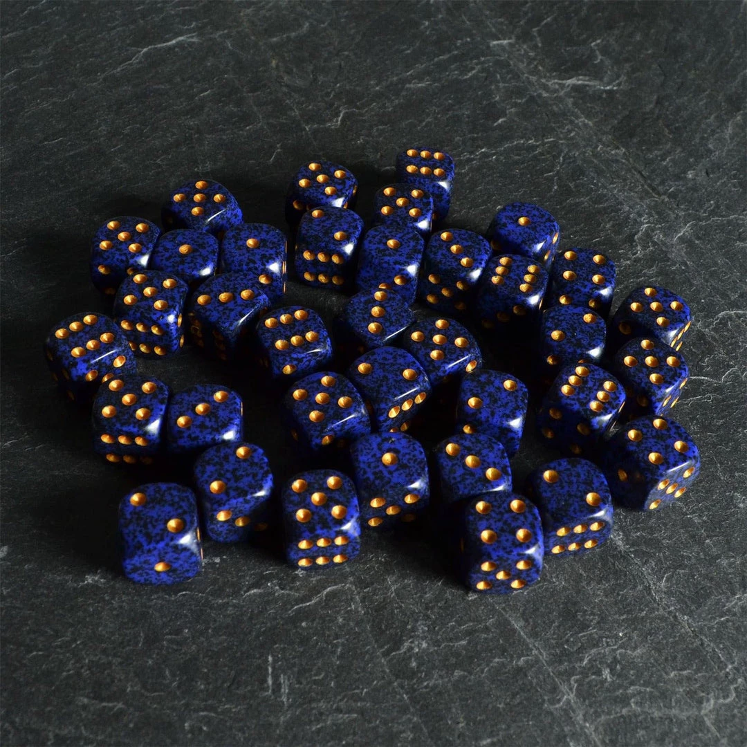 Chessex Speckled D6 Set Of 36 Golden Cobalt 3 Chessex Speckled D6 Set Of 36 Golden Cobalt