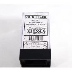 Chessex Nebula Black/White Polyhedral 7 Die Set Tabletop 8 Chessex Nebula Black/White Polyhedral 7 Die Set Tabletop