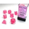 Chessex Frosted Pink/White Poly 7 Dice 2 Chessex Frosted Pink/White Poly 7 Dice