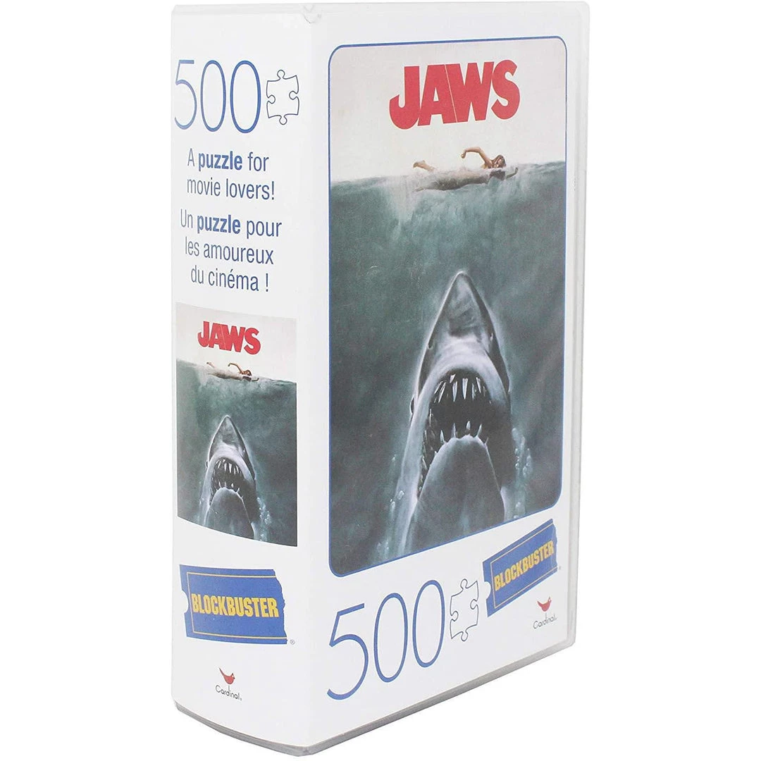 Tabletop Jaws Movie 500pc VHS Blockbuster Puzzle 7 Tabletop Jaws Movie 500pc VHS Blockbuster Puzzle