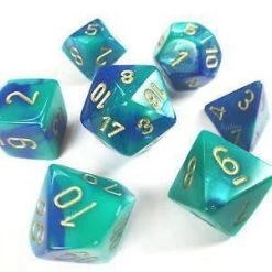 Chessex Gemini Poly 7 Set Blue-Teal/Gold Tabletop