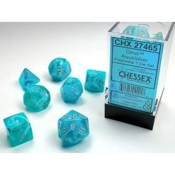 Chessex Cirrus Aqua/ Silver Poly 7 Tabletop