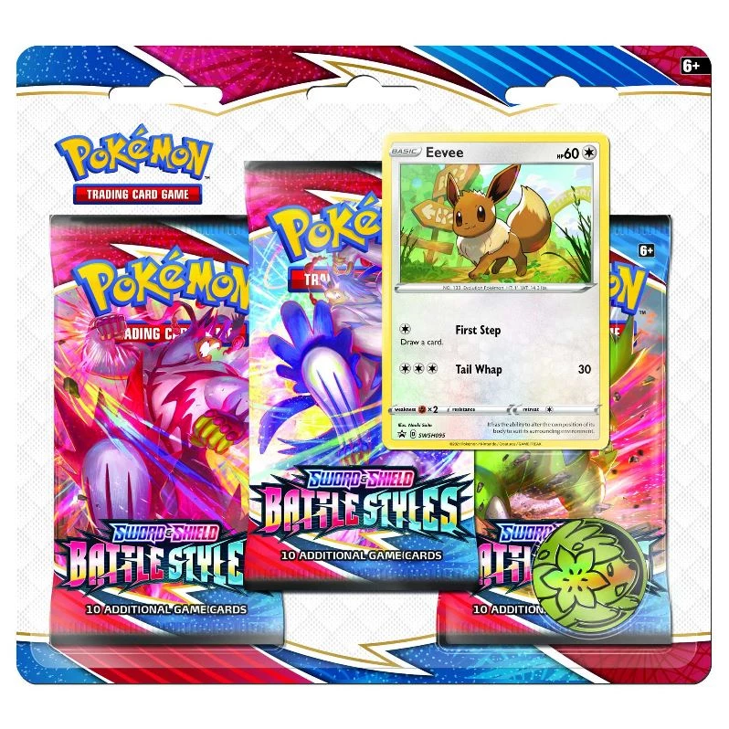 Pokemon Pokémon TCG: Sword & Shield 5 Battle Styles 3-Pack Blister - Eevee Anime & Manga 3 Pokemon Pokémon TCG: Sword & Shield 5 Battle Styles 3-Pack Blister - Eevee Anime & Manga