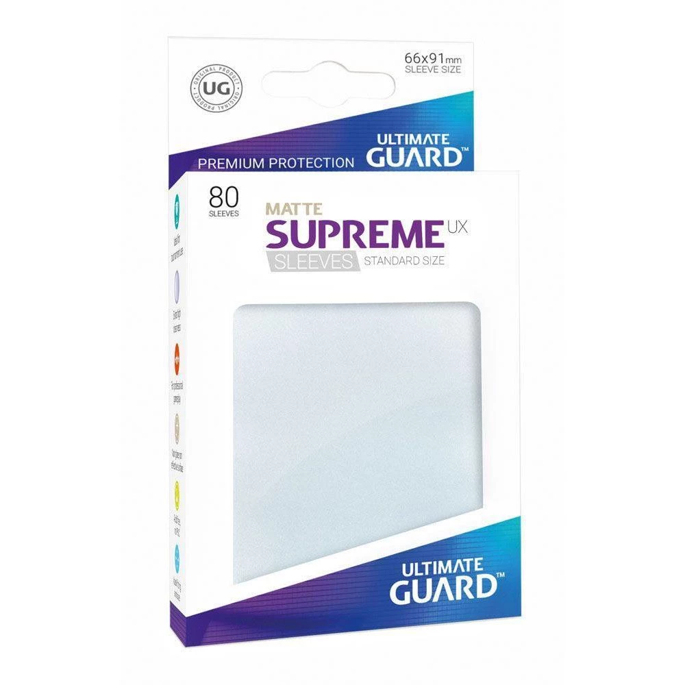 Ultimate Guard Supreme UX Sleeves: Standard Size Matte Frosted (80) Tabletop 4 Ultimate Guard Supreme UX Sleeves: Standard Size Matte Frosted (80) Tabletop