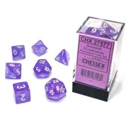 Chessex Borealis Purple/White Poly 7