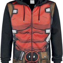 Marvel Film & TV Deadpool Mens Sublimation Zipper Hoodie