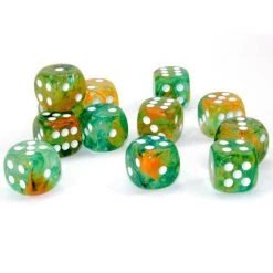 Chessex Nebula Spring/White 16mm D6 Dice Block (12 Dice) 8 Chessex Nebula Spring/White 16mm D6 Dice Block (12 Dice)