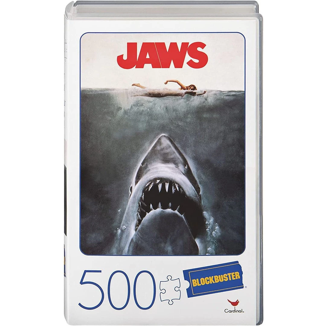 Tabletop Jaws Movie 500pc VHS Blockbuster Puzzle 4 Tabletop Jaws Movie 500pc VHS Blockbuster Puzzle
